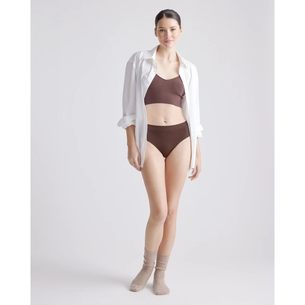 Quince NWOT Women Smoothing Comfort High Waisted Panties 6-Pack  Brown XS RG001